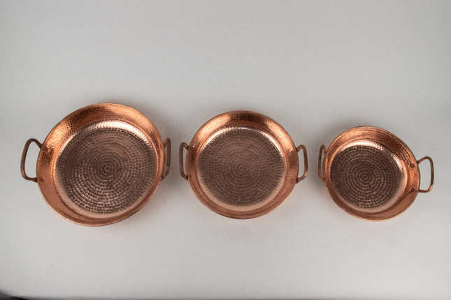 Set of 3 Copper Casseroles