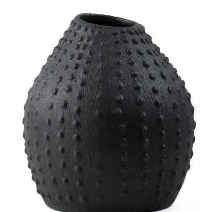 Black Clay Decorative Vase