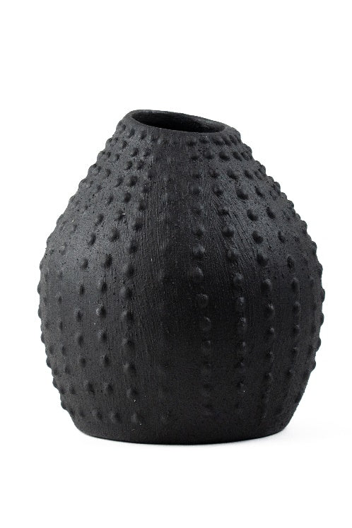 Black Clay Decorative Vase