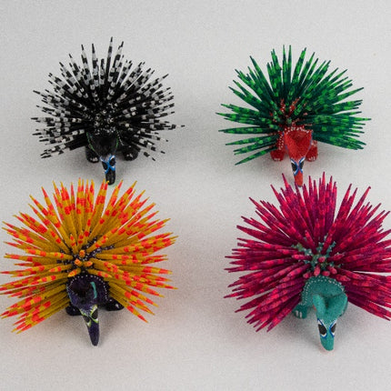 Set of 4 Wooden Alebrije Hedgehogs