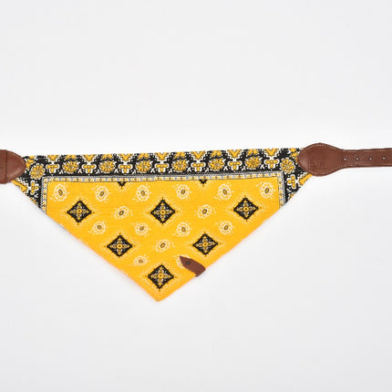 Leather Pet Bandana — Extra Large (Yellow)