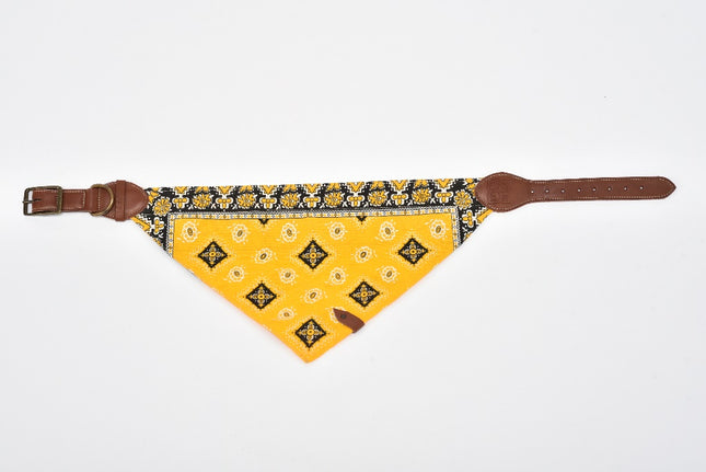 Leather Pet Bandana — Extra Large (Yellow)