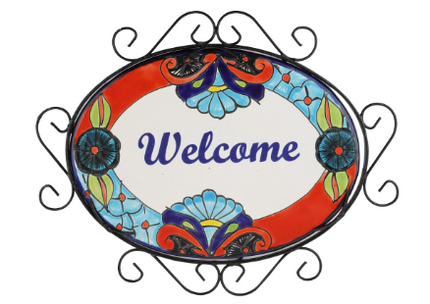 Mexican 'Bienvenidos' Welcome Sign - White