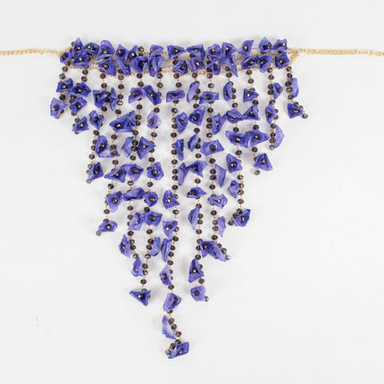 Felipe Rhinestone Necklace & Earring Set — Purple