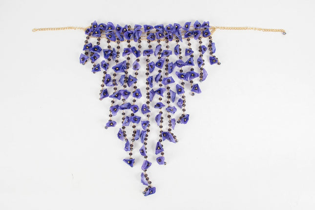 Felipe Rhinestone Necklace & Earring Set — Purple