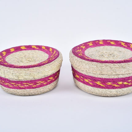 Palm Tortilla Warmer Duo - Natural/Baby Pink