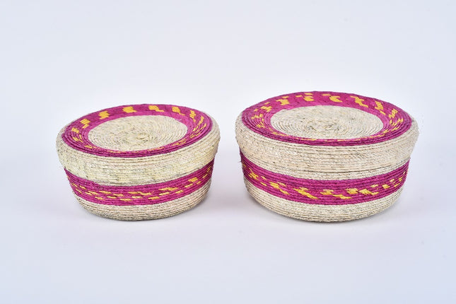 Palm Tortilla Warmer Duo - Natural/Baby Pink