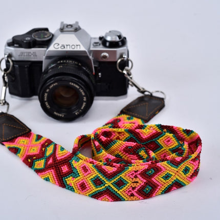 Embroidered Macrame Camera Strap — Style 09