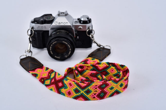 Embroidered Macrame Camera Strap — Style 09