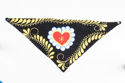 Hand-Painted Pet Bandana — Medium (Black)