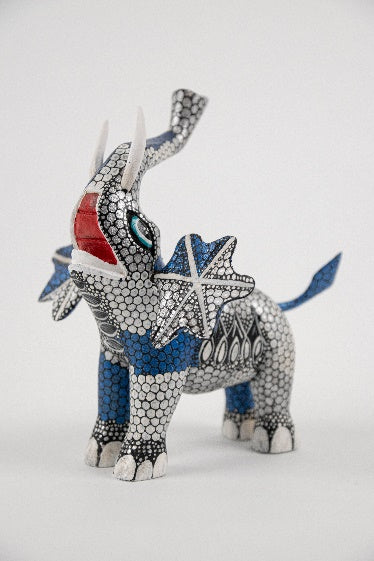 Hand-Carved Wooden Alebrije Elephant