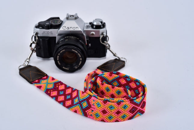 Embroidered Macrame Camera Strap — Style 01