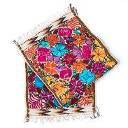 Chiapas Embroidered Table Runner - White