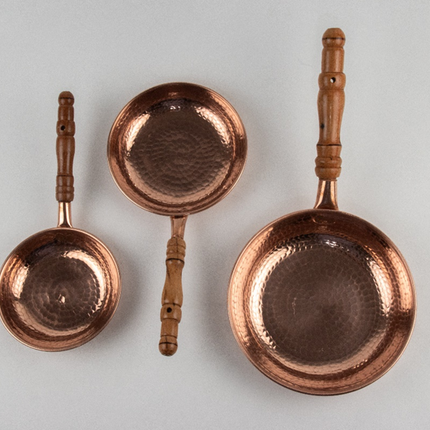 Set of 3 Copper Frying Pans