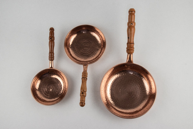 Set of 3 Copper Frying Pans