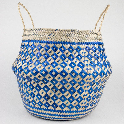 Oaxaca Hand-Stitched Plant Pot Cover - Blue