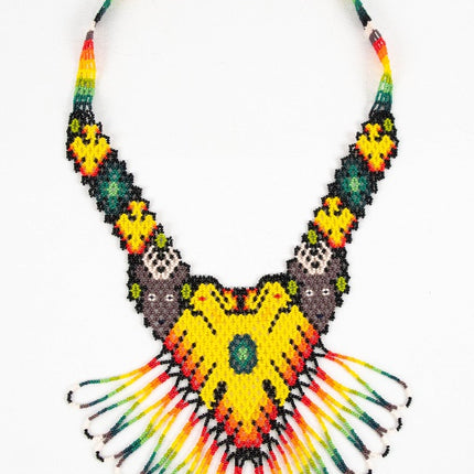 Two-Headed Eagle Wixárika Beaded Necklace
