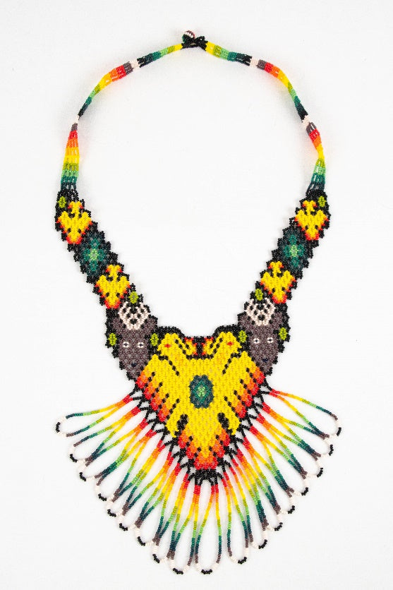 Two-Headed Eagle Wixárika Beaded Necklace