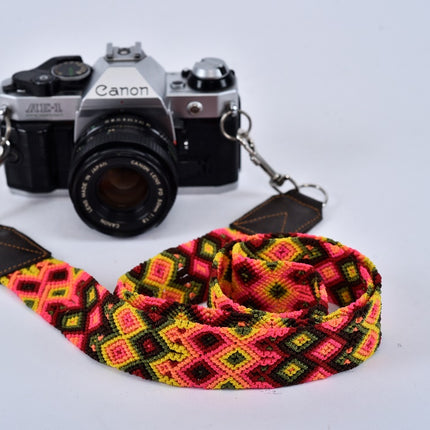 Embroidered Macrame Camera Strap — Style 07