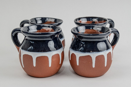 Set of 4 Chorreada Style Cups - Yellow