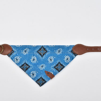 Leather Pet Bandana — Small (Light Blue)