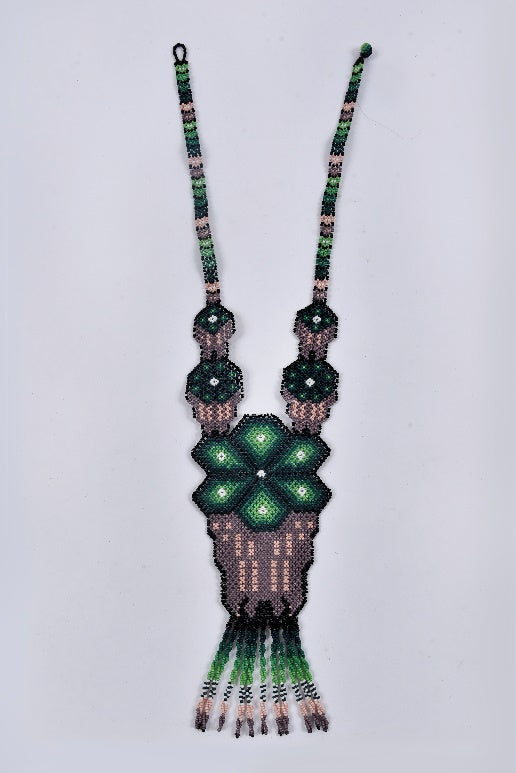 Large Peyote Wixárika Beaded Necklace — 45 cm