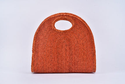Half Moon Straw Bag — Orange