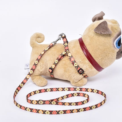 Thin Leash & Harness Set — Small Breed (Brown)