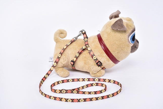 Thin Leash & Harness Set — Small Breed (Brown)