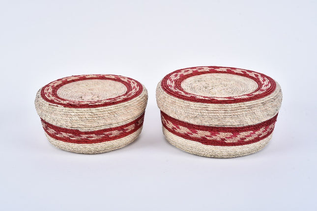 Palm Tortilla Warmer Duo - Natural/Red