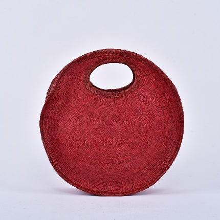 Circular Straw Bag — Red