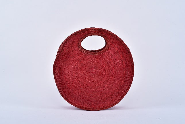 Circular Straw Bag — Red