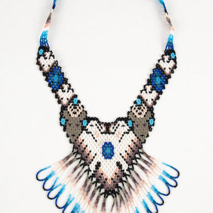 Two-Headed Eagle Wixárika Beaded Necklace (Style 3)