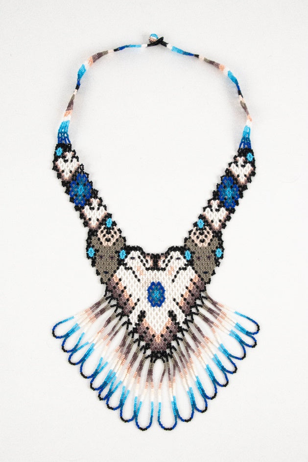 Two-Headed Eagle Wixárika Beaded Necklace (Style 3)