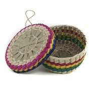 Rainbow Wicker Tortilla Holder - Natural Multicolor