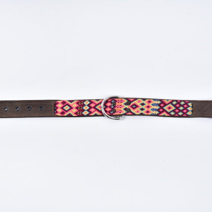 Hand-Embroidered Leather Dog Collar — Thick Long (Mix Colors)