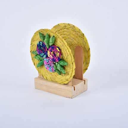 Palm Napkin Holder - 3 Flowers Yellow (2nd Batch)