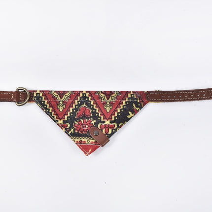 Leather Pet Bandana — Mini (Red)