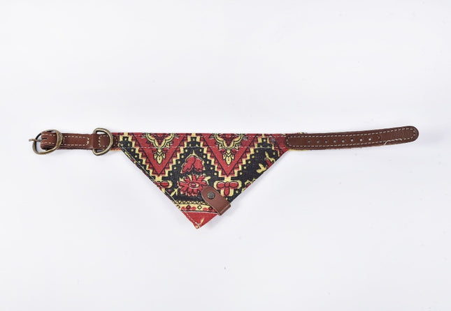 Leather Pet Bandana — Mini (Red)