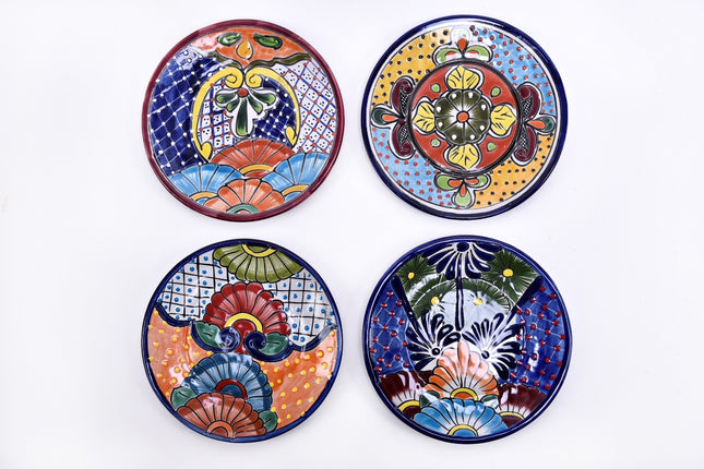 Set of 4 Talavera-Style Wall Plates – Set B