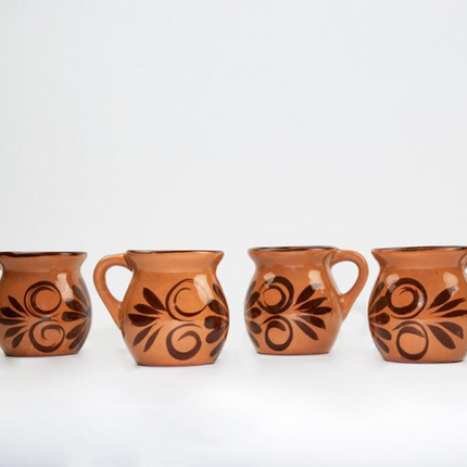 Set of 4 Almond Clay Cups - Lighter Style