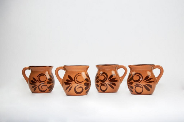 Set of 4 Almond Clay Cups - Lighter Style