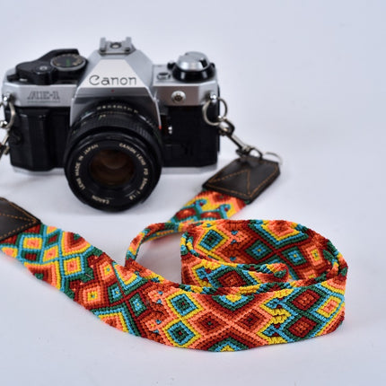 Embroidered Macrame Camera Strap — Style 05