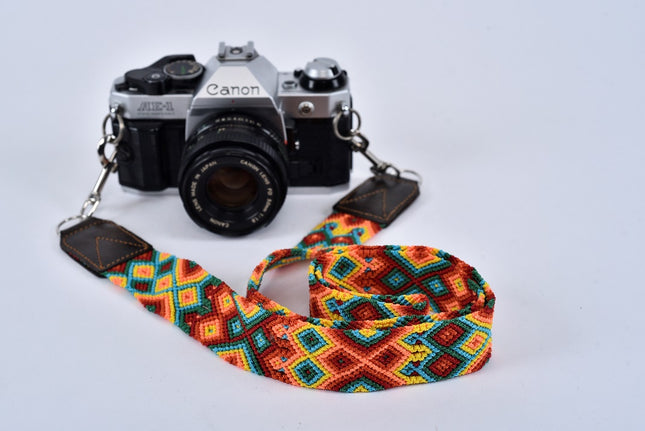 Embroidered Macrame Camera Strap — Style 05