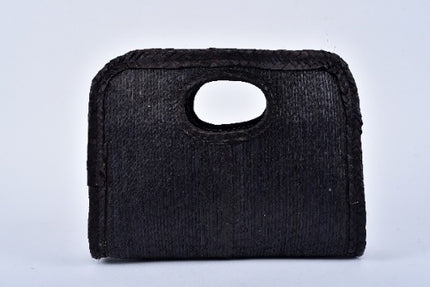 Mini Square Straw Bag — Black