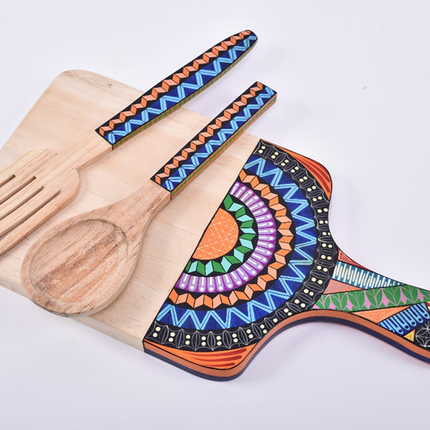 Hand Painted Chopping Board - Multicolor Mandala