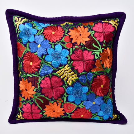 Chiapas Floral Cushion Cover - Purple