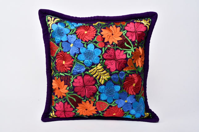 Chiapas Floral Cushion Cover - Purple