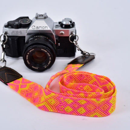 Embroidered Macrame Camera Strap — Style 08