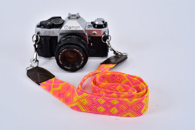 Embroidered Macrame Camera Strap — Style 08